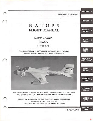 EA-6A NATOPS Flight Manual Pilot's Handbook A-6 Intruder..CD
