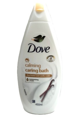12,81 /L - 6x Dove Calming Caring Bath - Shea Butter & Vanilla - 450ml