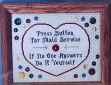 VTG Charlette's Collectibles MAID SERVICE Cross Stitch Embroidery Kit 8" x 10"