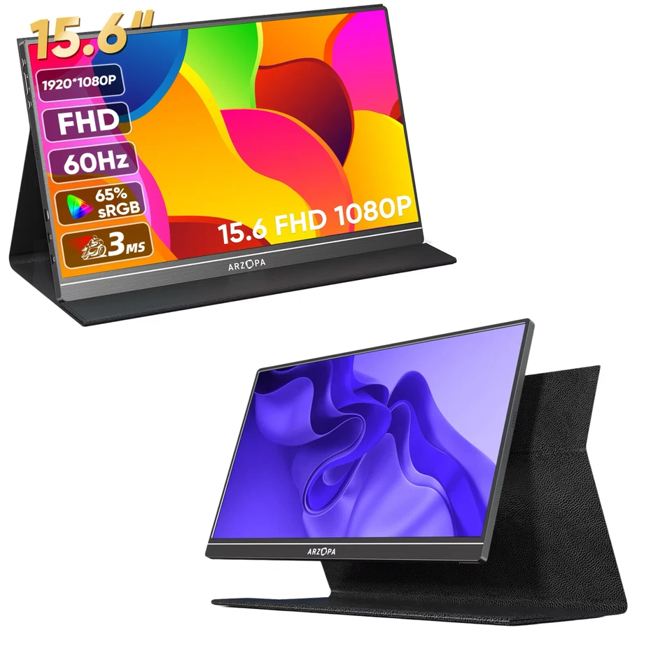 Ultra Slim 15.6'' Portable Monitor IPS Extender Second Screen Display for Laptop - Image 2 of 4
