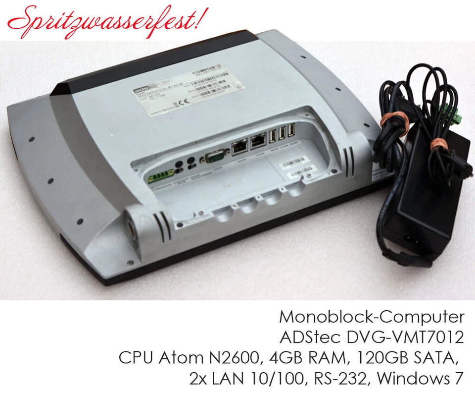 Moniblock Computer Adstec Vmt7012 Touchscreen Monitor Ip65 Rs-232 Windows 7 V644 - Image 3 of 4