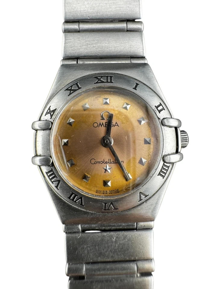 Подлинный. Женский циферблат Omega Constellation из нержавеющей стали с изображением лосося, 1998 г. — отремонтированный - Изображение 3 из 4