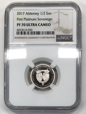 Alderney 2017 4g Platinum Half Sovereign (1/2 Sov) NGC PF70 ULTRA CAMEO