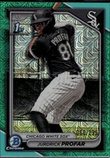 Jurdrick Profar 2024 Bowman Chrome Aqua Refractors /299 White Sox #BCP-218