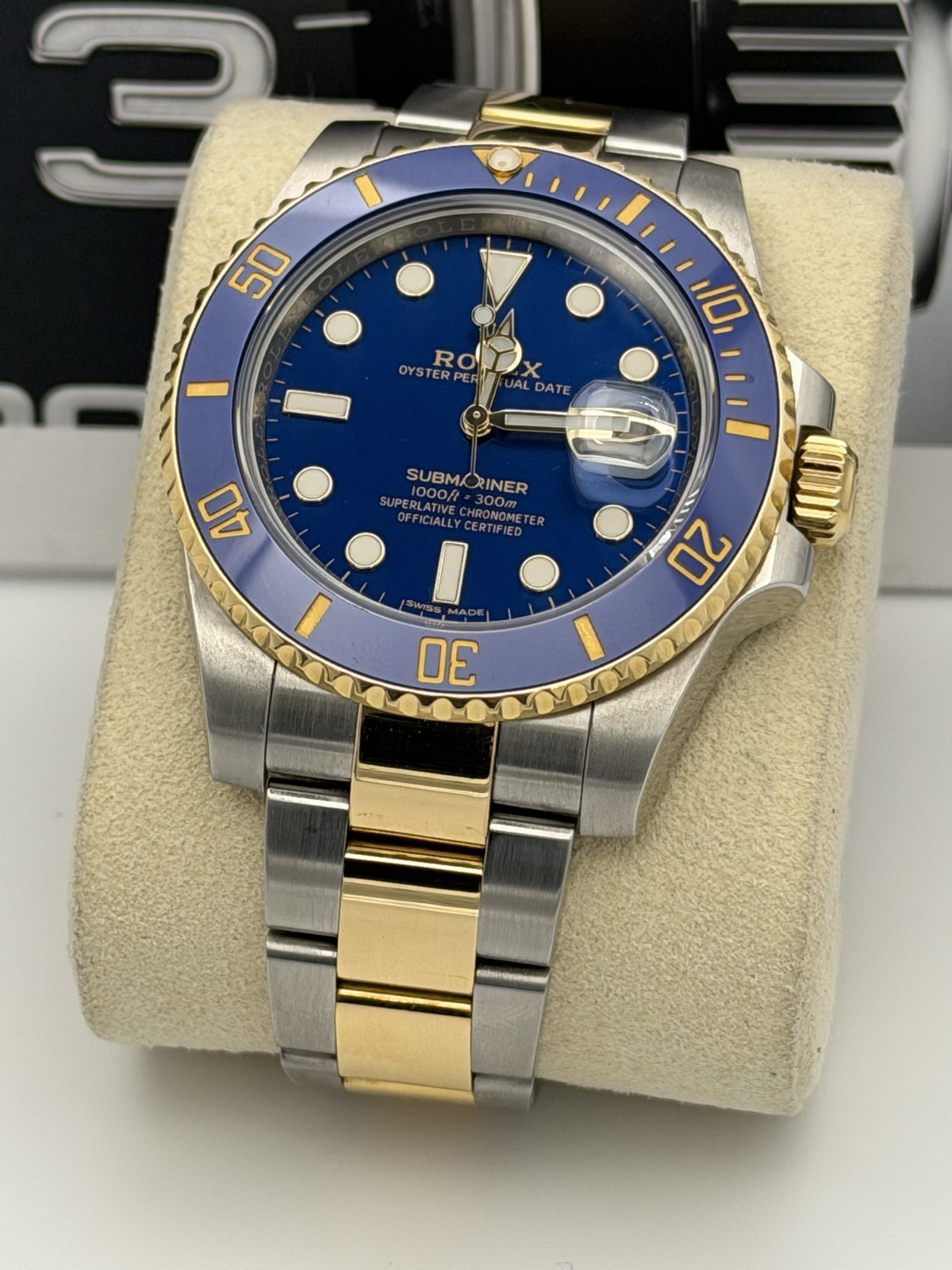 Rolex Submariner date 116613LB bi metal metal bluesy, oyster bracelet, 2019