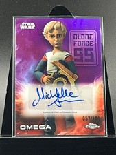 2025 Topps Chrome Star Wars OMEGA Purple Autographed Card  /199