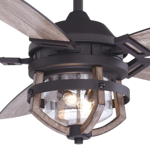 Barnes 2-Light Ceiling Fan in Farmhouse Style 18.75 Inches Tall and 54 Inches - Picture 2 of 10