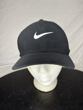 Nike Dri Fit Adv Swoosh Flex Rise Cap Hat Men  s Medium/Large Black Stretch