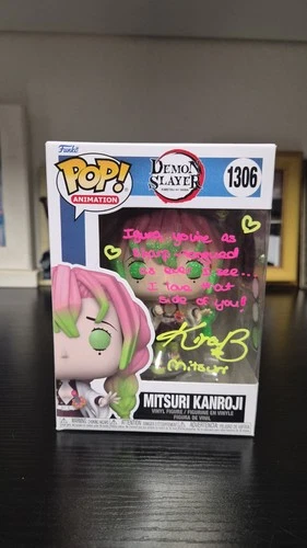 1306 Mitsuri Kanroji Demon Slayer Custom Glitter Blacklight Funko Pop Autograph