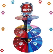 Cartoon Dog Theme Cupcake Stand Kids Birthday Party Decorations Red Blue Pink...