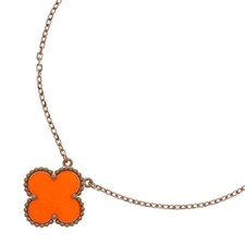 Van Cleef Arpels Vintage Alhambra Carnelian Necklace Yellow Gold K18Yg Vca Koa31