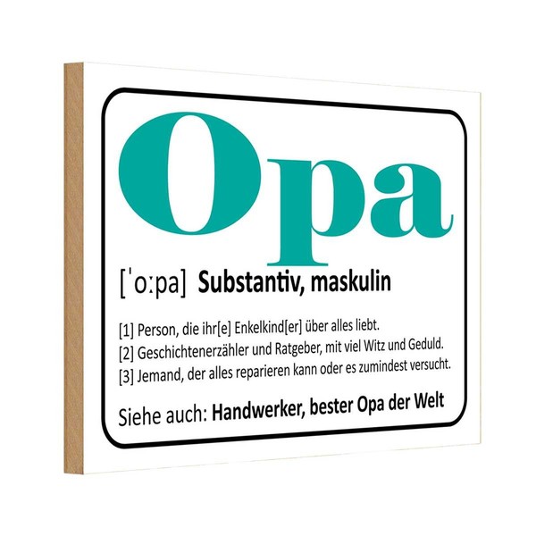 Holzschild 12X18 Cm Opa Handwerker Bester Welt Oma Deko Geschenk Holz Schild-image