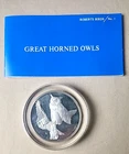 Roberts Birds Vintage Sterling Silver Art Round 2 oz Franklin Mint Horned Owls
