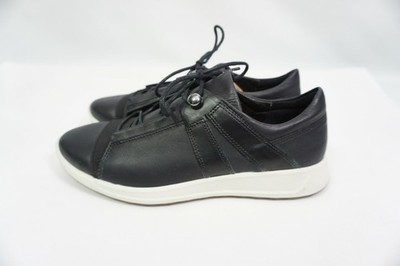 ECCO Flexure Runner II Used Women 8/39 Black Leather Fashion Sneaker 29200351707
