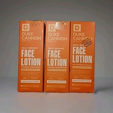 Lot of 3 Duke Cannon Daily Defense Face Lotion Mineral Sunscreen SPF 32 3oz Each