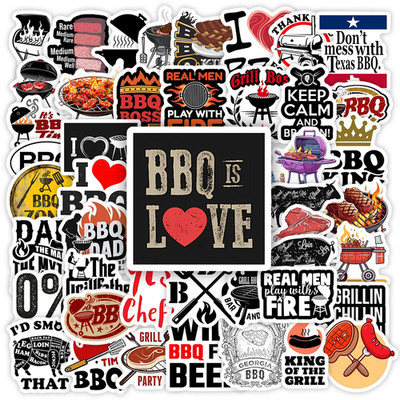 50 tlg Stickerset BBQ grillieren Grill Kugelgrill Weber