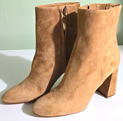 Botines Sam Edelman Donna Beige Gamuza Cremallera Lateral Puntera Almendra EE. UU. 8 UE 38,5 - Imagen 1 de 4