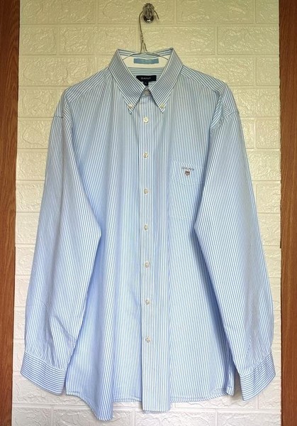 Men Gant Shirt White Cotton 42 / XL / 50 #7XW3