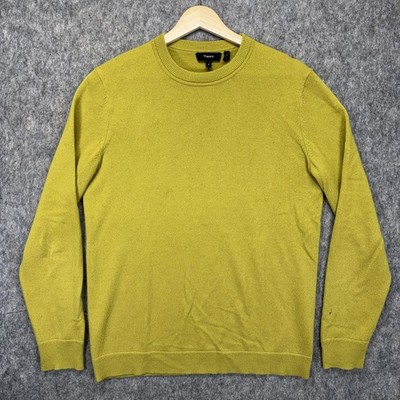 Theory Haider 100% Cashmere Sweater Men's Small Green Soft Luxury Preppy Knit