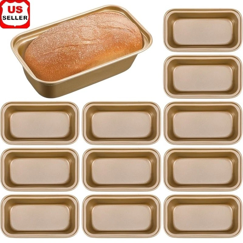12 Pack Nonstick Carbon Steel Mini Loaf Pans Baking Bread Cakes Meatloaf New