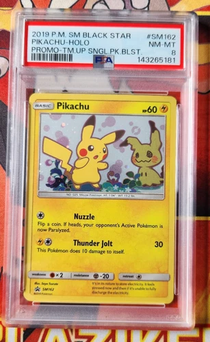 PSA 8 2019 Pokémon Sun & Moon Team Up Pikachu Blister Black Star Promo SM162
