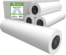 24" x 150' Plotter Paper Rolls 92 Bright 20lb 2" Core, 4 rolls - Every Case P...