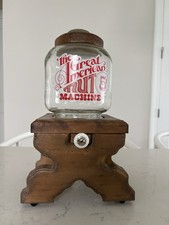 Vintage Great American Nut Machine 5&cent; Wood Glass Candy Peanut Dispenser