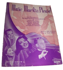 Vintage Old Paper Sheet Music MUSIC MAESTRO PLEASE Orchid room hollywood hotel