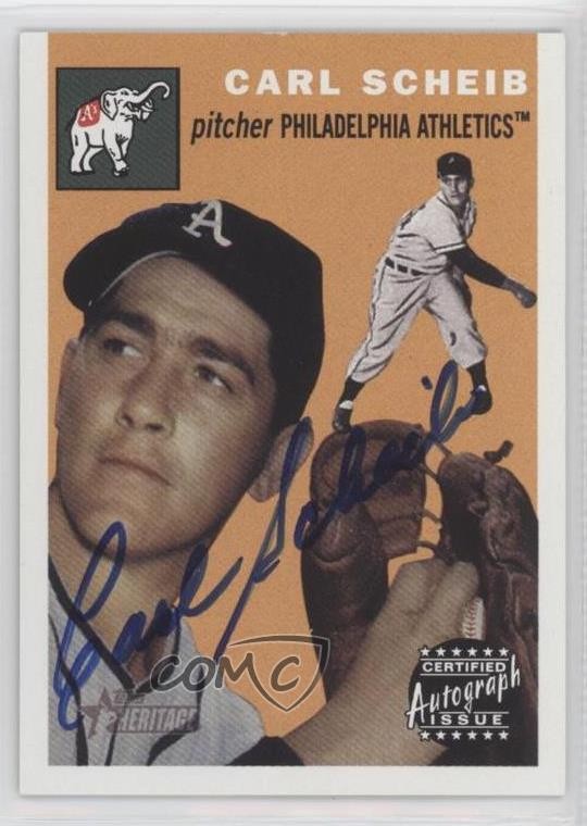 2003 Topps Heritage Real One Auto Carl Scheib #RO-CS Auto 0r4