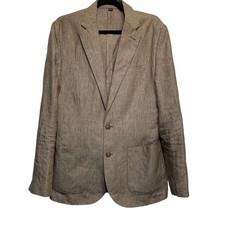 J. Crew Ludlow Slim-fit 36R Unstructured Suit Jacket Cotton-linen Blazer Brown
