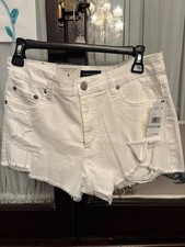 A ropostale Women s Cut Off Shorts Vintage High Rise Shorty White Denim Size 8