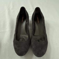 PRADA Women's 36 Gray Suede Kitten Heels Authentic Designer Well Worn