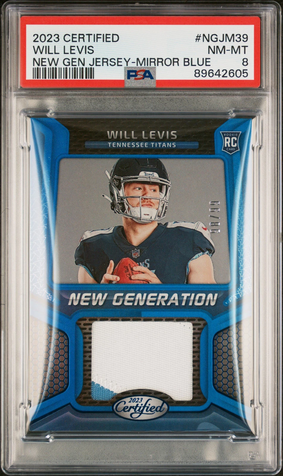 Will Levis Panini Certified New Generation Jersey #NGJM39 Mirror Blue