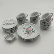 Vintage 15 PC Children’s Porcelain Miniature Tea Set, Honghua Craft Floral