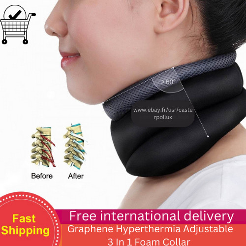 Collier cervical graphène chauffant 3 en 1 pour bureau et voyage