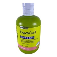 DevaCurl No-Poo Blue Anti Brass Toning Cleanser 12 fl oz For Color Treated Curl