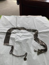 VINTAGE HIGH QUALITY CHAIN STYLE MESH BELT SILVER-TONE