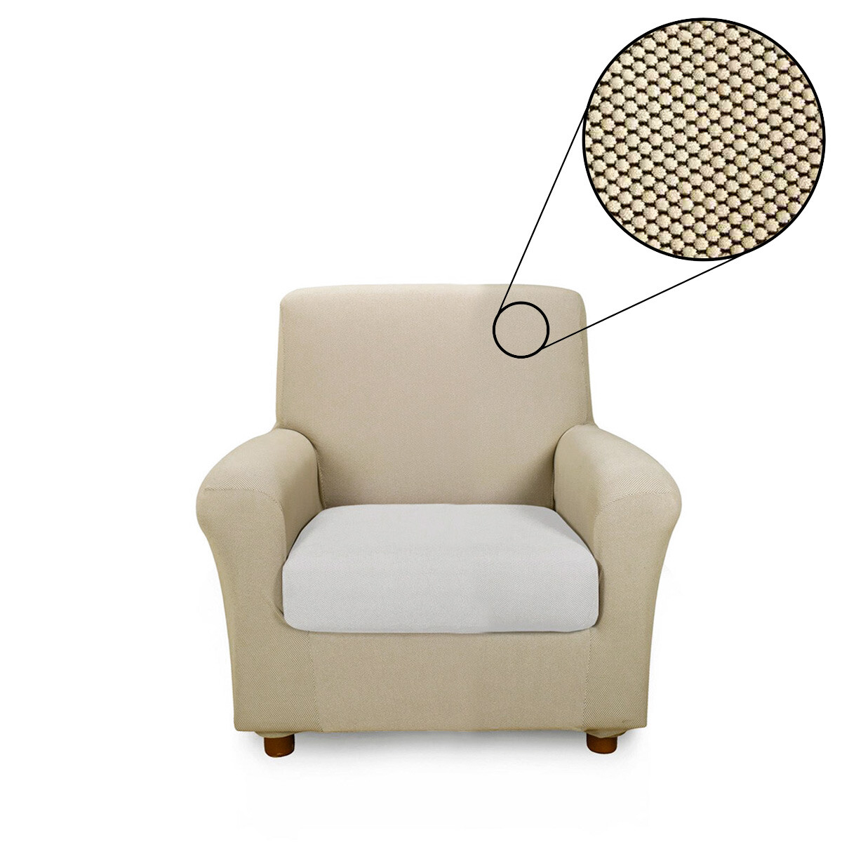 Copripoltrona posto elasticizzato Melange di Caleffi in Cotone