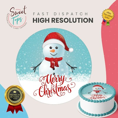WEIHNACHTEN RUND ESSBAR GEBURTSTAGSTORTE TOPPER DEKORATION PERSONALISIERT