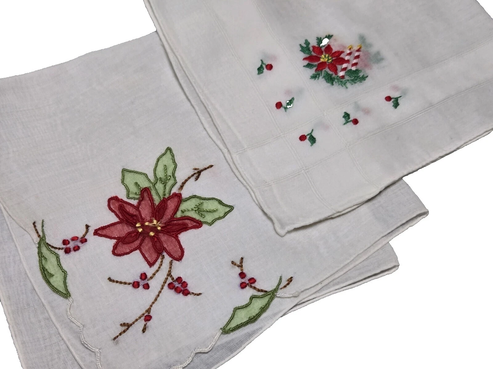 Blanco Floral vacaciones Pañuelos vintage Plain & Solid