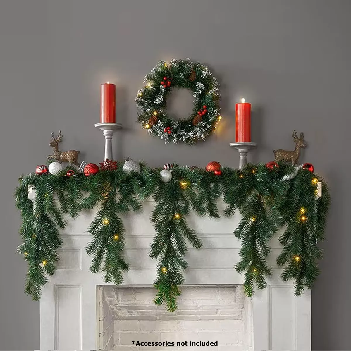 Lighted garland for mantle deals