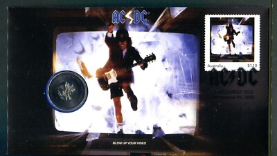 2022 AC/DC Blow Up Your Video FDC/PNC - with RAN 20c Coin | eBay UK