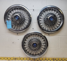 Used Oem Ford Set Of 3 15 Wire Spinner Hubcaps 1964-1966 Galaxiemustang W472