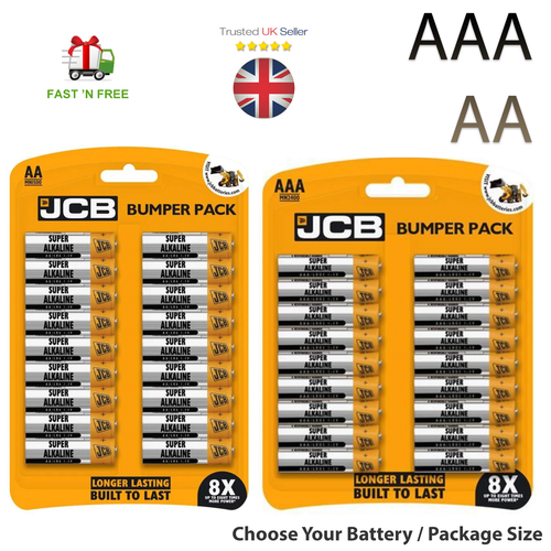 NEW JCB AA/AAA Super Alkaline Batteries 1.5v LR03 LR06 Longest Expiry