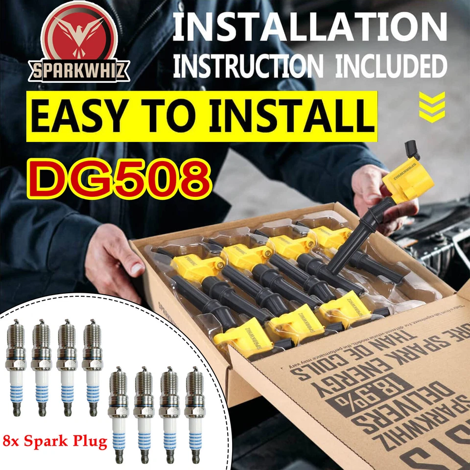 8Pack Ignition Coil+Spark Plug For LincoLn Town Car Grand Marquis 4.6L 1998-2011 - Image 2 of 4