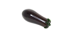 Vintage 70's Murano Style Art Glass - Green and Purple Eggplant