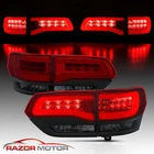For 2014-21 Jeep Grand Cherokee Red Black Smoke Lens LED Brake Tail Lights Pair