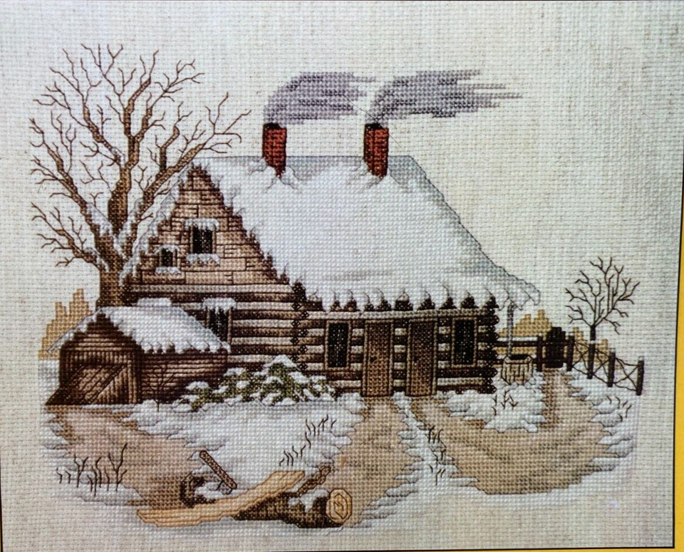 Log CabinWinter Country in Season Creative Keepsakes Cross Stitch