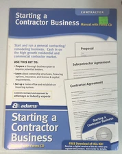 Adams Starting A Contractor Business Manual with Forms CD PK216 New Sealed 