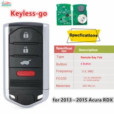 for Acura RDX 2013-2015 Replacement PROXIMITY Smart Remote Key FOB FCC:KR5434760